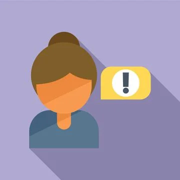 Chat woman icon flat vector. Creative business Illustrazione stock