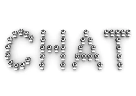 Chat word formed by webcameras Stock Illustration