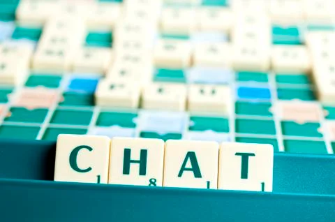 Chat word Stock-Fotos