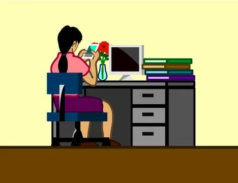 Chat in work Stock Illustration