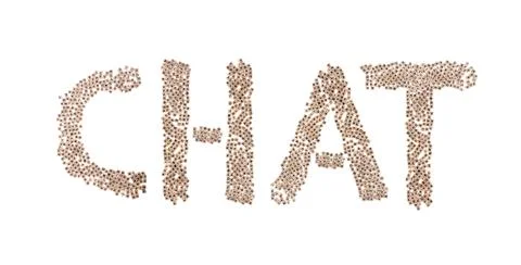 Chat written with small cubes Stock Photos