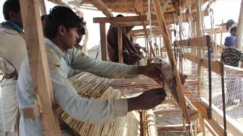 Chatai making on loom Stock Footage 55069138