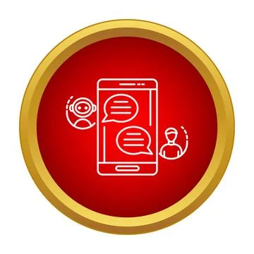 Chatbot ai assistant communicating with user on mobile phone 库存插图