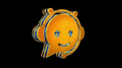 Chatbot ai assistant isolated symbol 3d spectacular rotate loop animation Vidéo 344373406