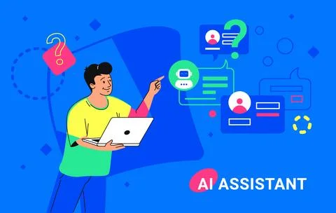 Chatbot ai assistant, online support and conversation Stock Illustration