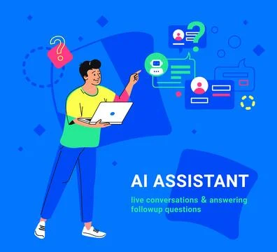 Chatbot ai assistant, online support and conversation Stock Illustration