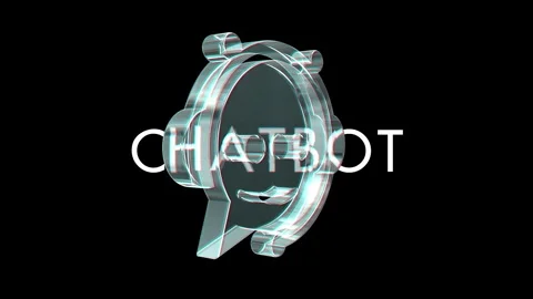 Chatbot ai assistant symbol 3d glass animation Vidéo 344373338