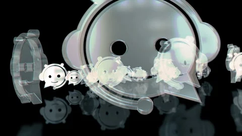 Chatbot ai assistant symbol 3d glass animation Vidéo 344656637