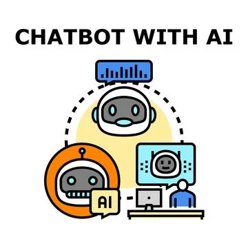 Chatbot with ai communicating human interaction concept 스톡 일러스트