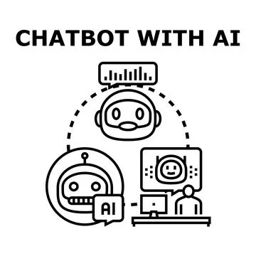Chatbot with ai communicating human interaction concept Stock Illustration