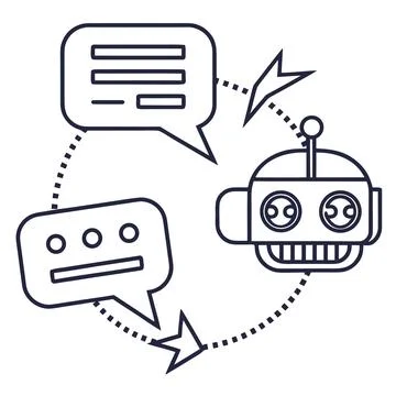 Chatbot AI Conversation Line Icon Vector Stock Illustration