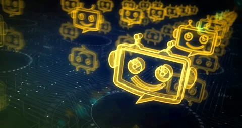 Chatbot ai online assistant support symbols loop cyber concept Vídeos de archivo 260606889