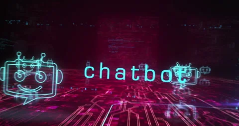 Chatbot ai online assistant support symbols loop cyber concept Stock Footage 260797955