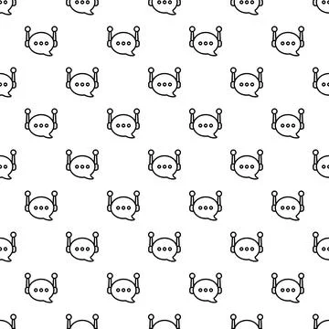 Chatbot ai technology communication concept seamless pattern Stock Illustration
