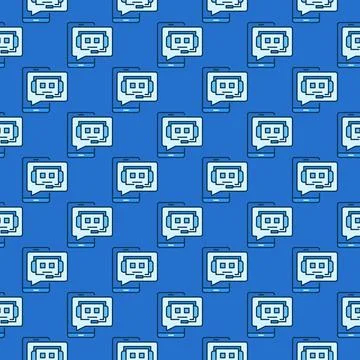 Chatbot and Mobile Smartphone Speech Bubble colored seamless pattern 스톡 일러스트