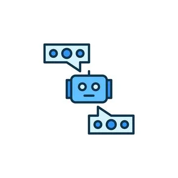 Chatbot and Speech Bubbles vector Online Chat Conversation colored icon Stock Illustration