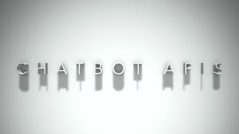 Chatbot apis 3D title animation with shadows on a white background Stock Footage 298004658