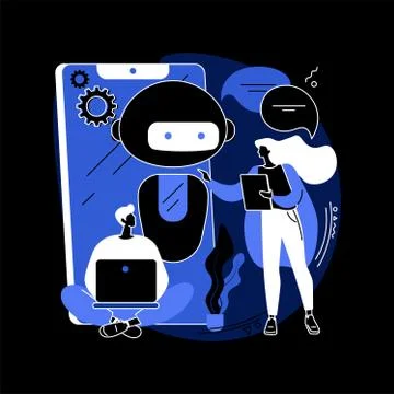 Chatbot app development abstract concept vector illustration. Stock Illustration