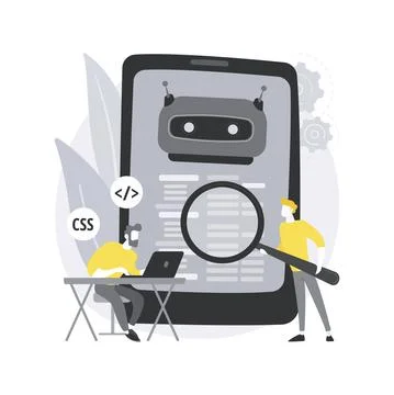 Chatbot app development abstract concept vector illustration. Stock Illustration