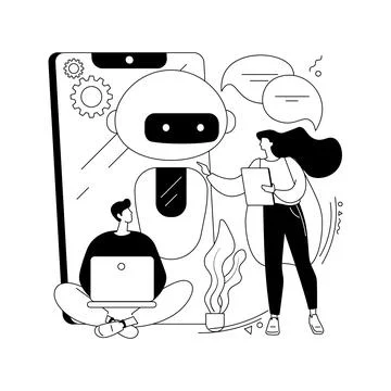 Chatbot app development abstract concept vector illustration. Stock Illustration