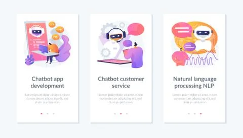 Chatbot app interface template. Illustrazione stock