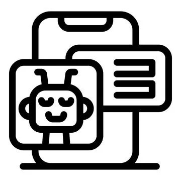 Chatbot app showing artificial intelligence conversation on smartphone Stock Illustration