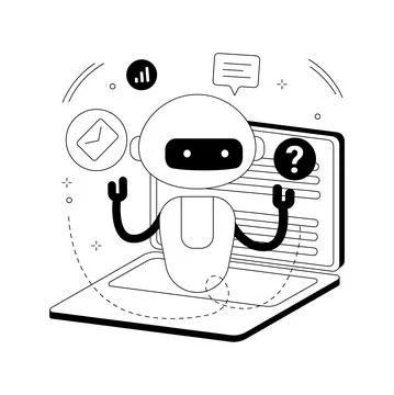 Chatbot Artificial Intelligence abstract concept vector illustration. Illustrazione stock