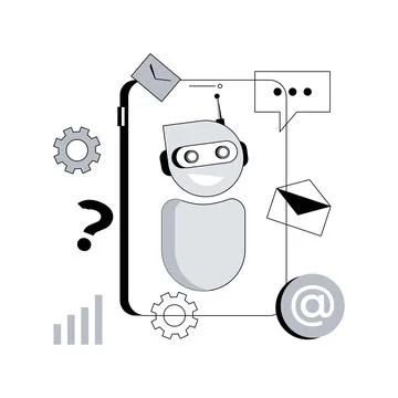 Chatbot Artificial Intelligence abstract concept vector illustration. Illustrazione stock