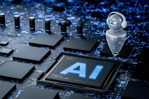 Chatbot of artificial intelligence. AI for robot control. Robotics. Reason. 스톡 일러스트