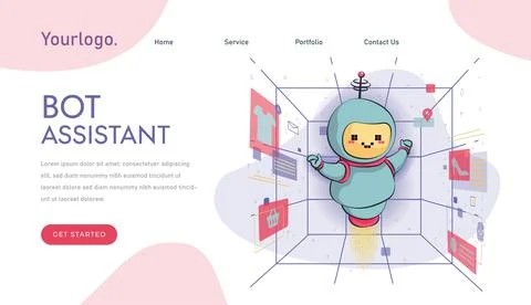 Chatbot artificial intelligence, artificial intelligence rules metaphors. vir Stock Illustration