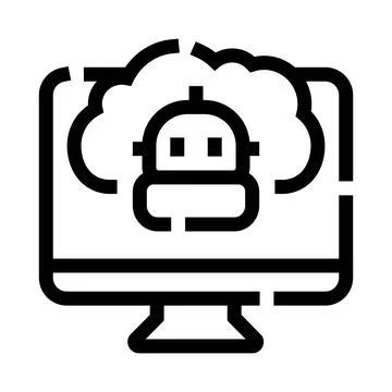 Chatbot artificial intelligence concept on computer monitor Иллюстрация
