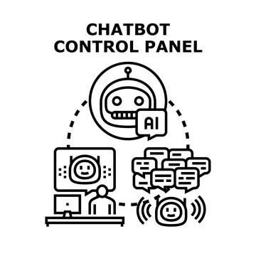 Chatbot artificial intelligence control panel management concept Stock Illustration