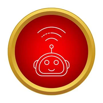 Chatbot artificial intelligence icon communicating wirelessly Stock Illustration