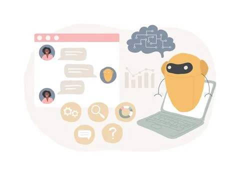 Chatbot Artificial Intelligence isolated concept vector illustration. Stock Illustration
