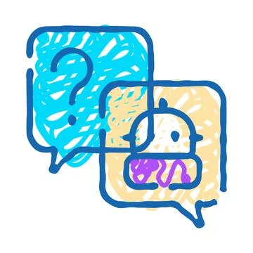 Chatbot artificial intelligence question and answer dialog 库存插图