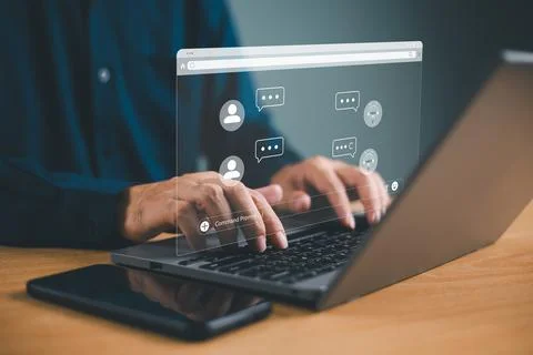 Chatbot artificial intelligent concept, digital customer service application. Stock Photos