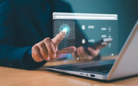 Chatbot artificial intelligent concept, digital customer service application. Stock Photos