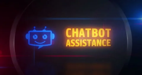 Chatbot assistance symbol light flashing on board control display Stock Footage 328635323