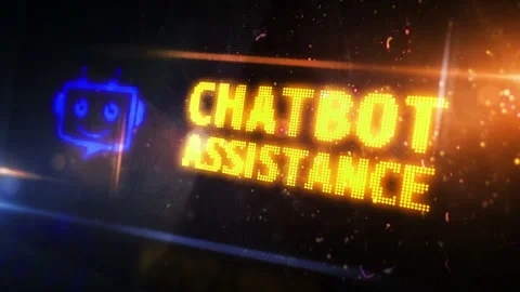 Chatbot assistance symbol light flashing on digital display Stock Footage 329506748