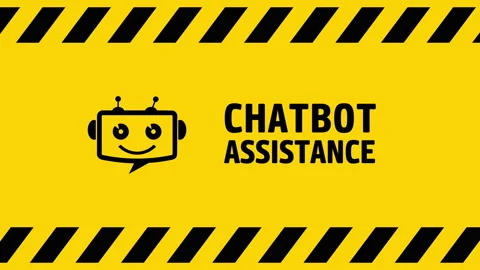 Chatbot assistance symbol on yellow background screen Stock Footage 328635398