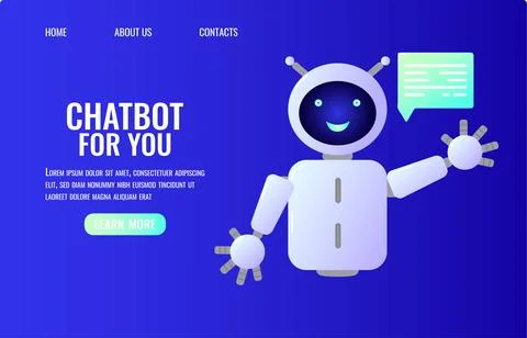 Chatbot assistant form robot with ai 3d Stock Illustration
