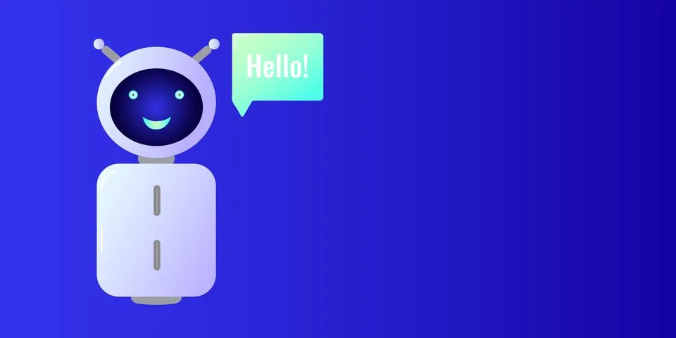 Chatbot assistant form robot with ai 3d Stock Illustration