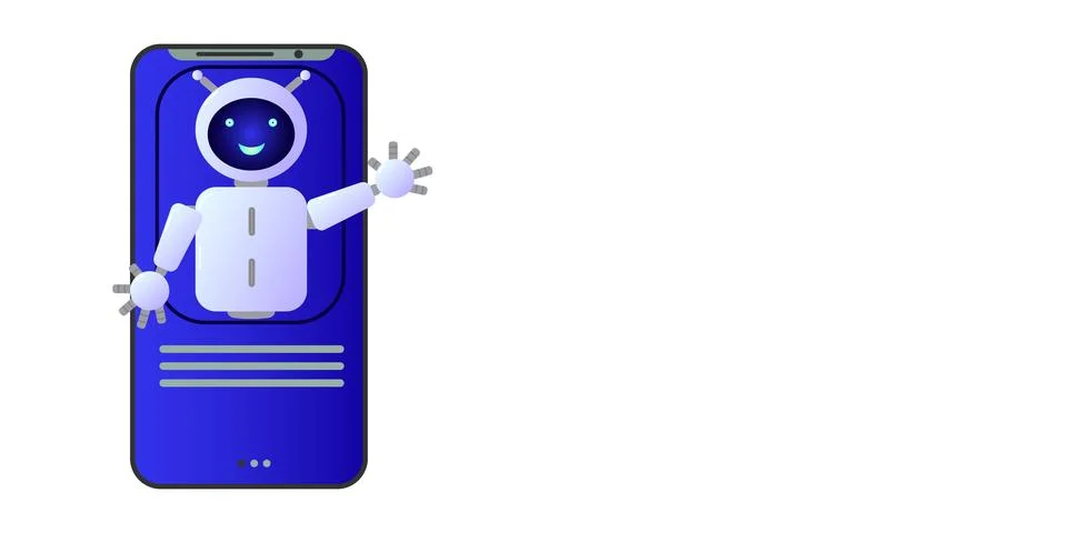 Chatbot assistant form robot with ai 3d Illustrazione stock