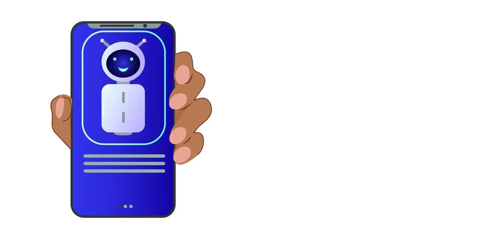 Chatbot assistant form robot with ai 3d Stock Illustration