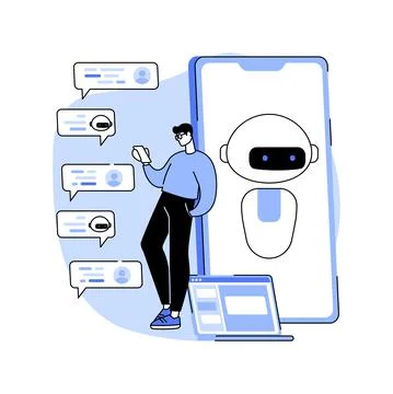 Chatbot assistant isolated cartoon vector illustrations. Illustrazione stock