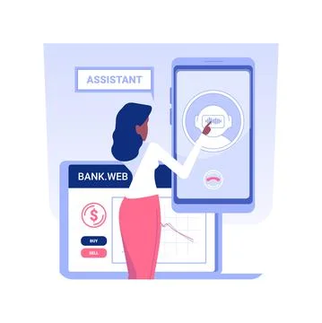 Chatbot assistant isolated concept vector illustration. Ilustración de archivo