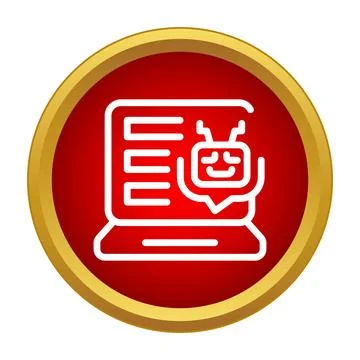 Chatbot assistant providing online customer support on laptop Stock Illustration
