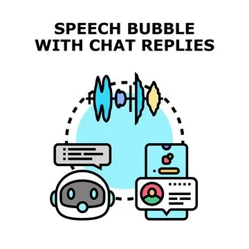 Chatbot assistant receiving and generating voice replies Stock Illustration