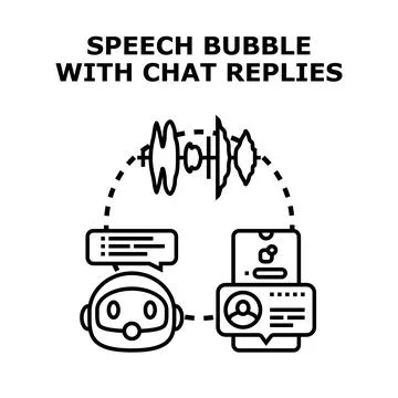 Chatbot assistant receiving and generating voice replies Stock Illustration
