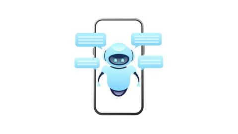 Chatbot assistant on smartphone screen, with green screen background Stock Footage 319028163